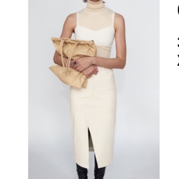 Zara Dresses & Skirts - Brand-New Zara Women’s Faux Leather Midi Skirt